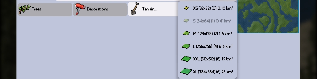 Actual Map Sizes